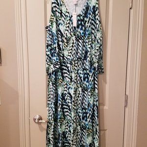 Chico's Ikat Print Popover Maxi Dress